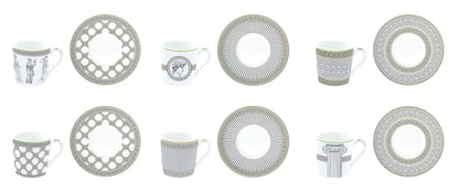 Easy Life Set 6 Tazze da Caffè in porcellana multicolore 10 cl