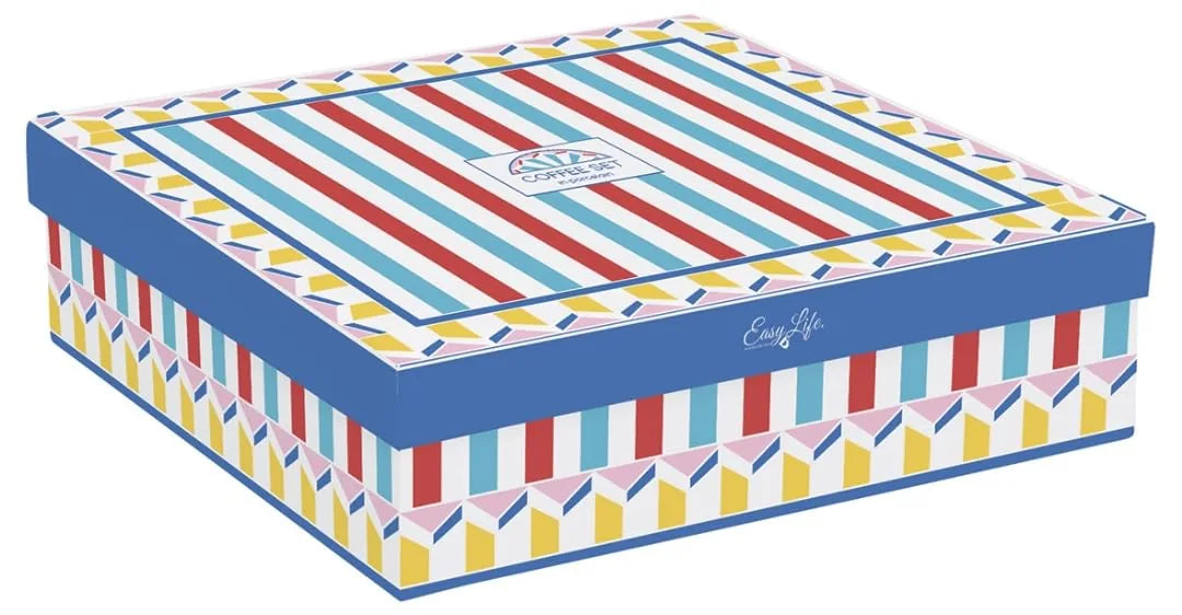 Easy Life Set 6 Tazze da Caffè in porcellana Geocromia multicolore 10 cl