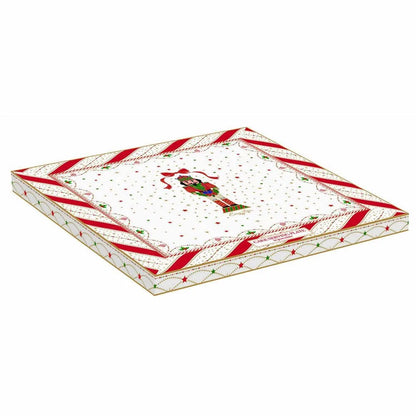Easy Life Piatto Torta Nutcracker 32cm porcellana bianca stella nataliza