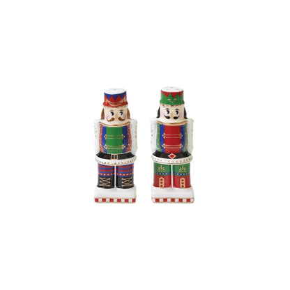Easy Life Nutcracker set sale e pepe in porcellana con motivi natalizi e dettagli oro