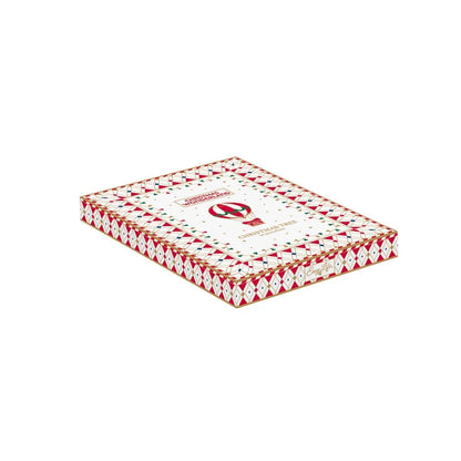 Easy Life piatto porcellana a forma di abete bianco e rosso con decoro natalizio