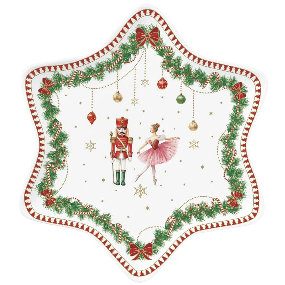 Easy Life piatto a stella 22cm porcellana Magie De Noel decorazioni natalizie