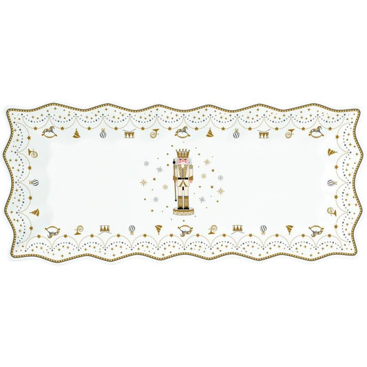 Easy Life piatto da portata porcellana 40x18 cm Natale bianco