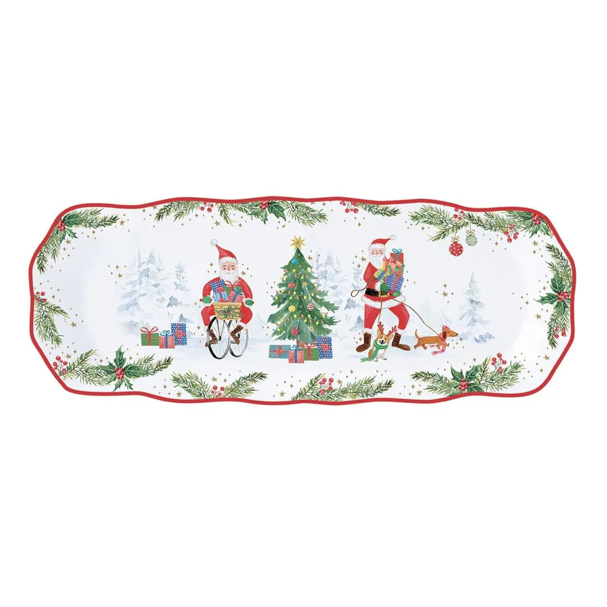 EASY LIFE Piatto da Portata Joyful Santa ceramica multicolore - Design italiano Stilmobili