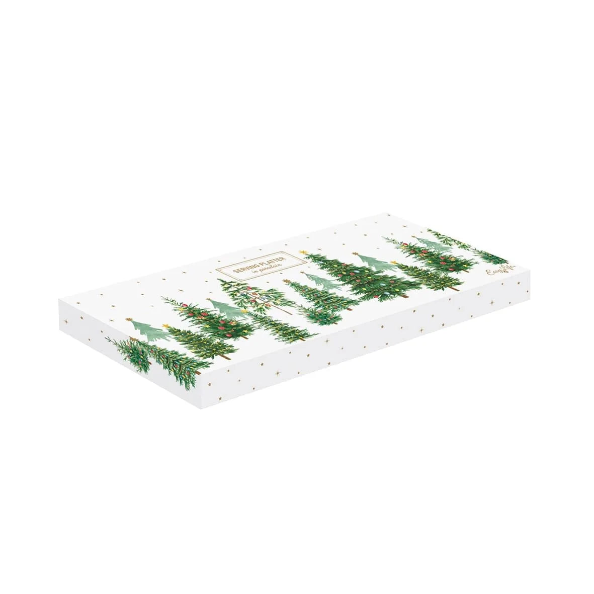 EASY LIFE piatto da portata rettangolare in porcellana Festive Trees 37x14 cm