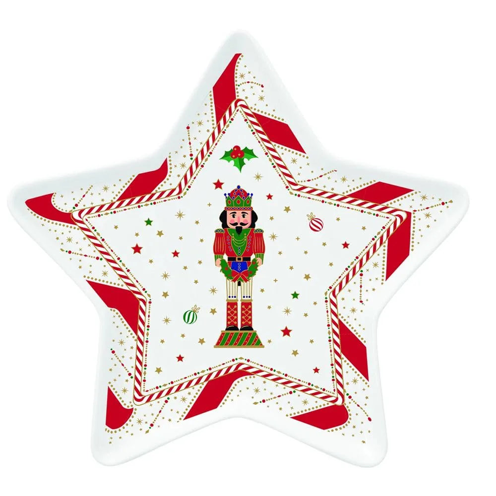 Easy Life piatto natale stella porcellana rosso bianco Nutcracker Twist