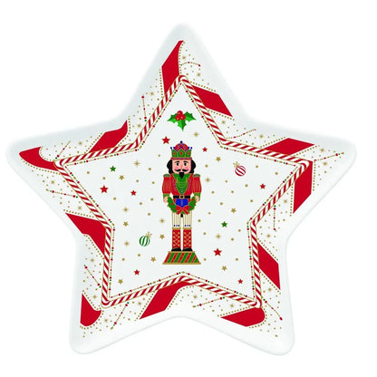 Easy Life piatto natale stella porcellana rosso bianco Nutcracker Twist