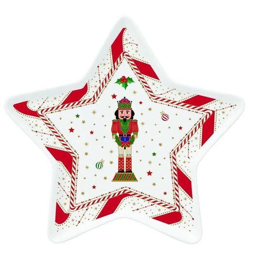 Easy Life piatto natale stella porcellana rosso bianco Nutcracker Twist