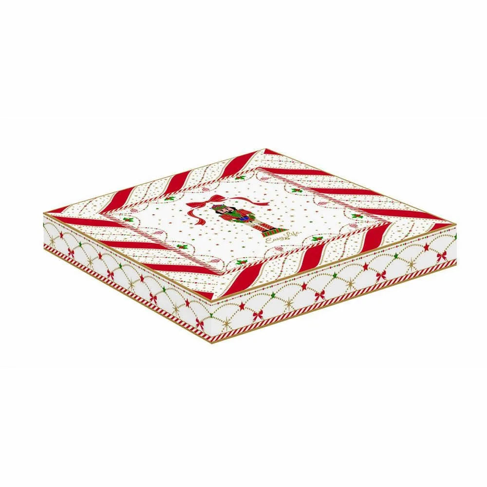 Easy Life piatto natale stella porcellana rosso bianco Nutcracker Twist
