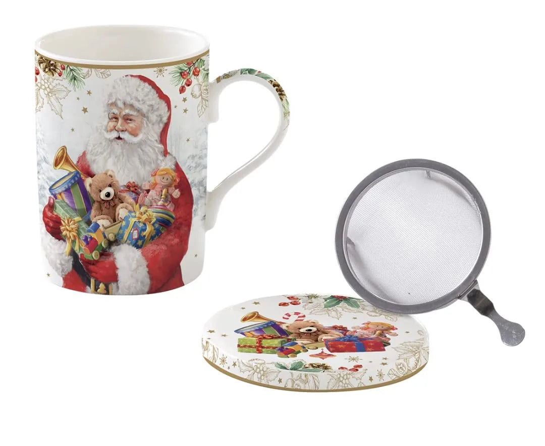 Easy Life Infusiera Natale ceramica multicolore con piastrella - design italiano per le feste