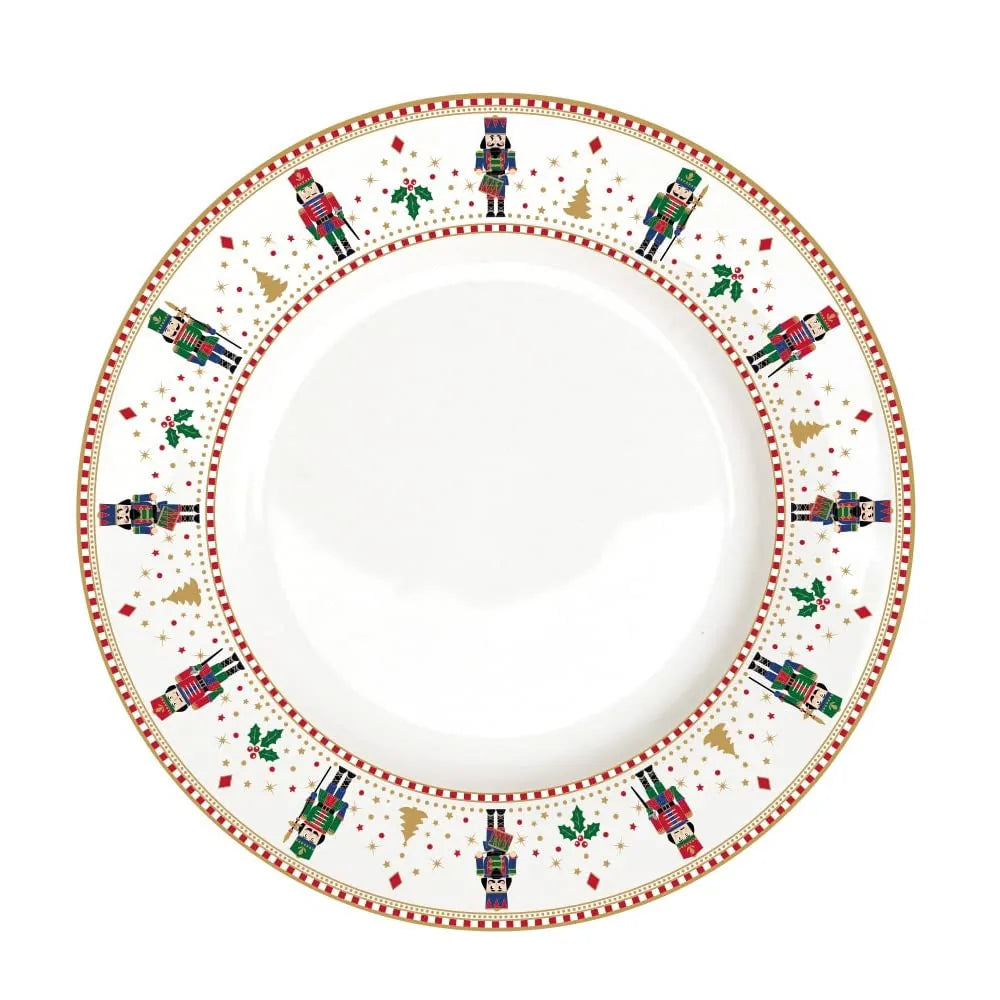 Easy Life Servizio Piatti Natalizio 18 pezzi porcellana decoro Nutcracker Schiaccianoci