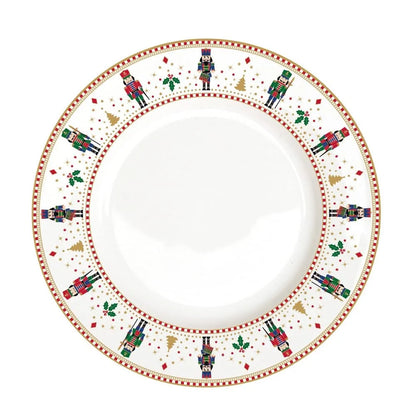 Easy Life Servizio Piatti Natalizio 18 pezzi porcellana decoro Nutcracker Schiaccianoci