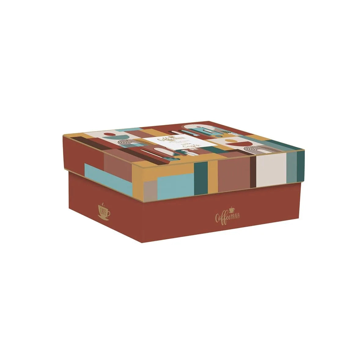 Easy Life set 2 tazze con piattino porcellana multicolore design Illusion
