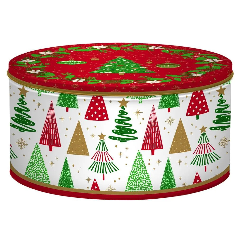 Easy Life Set 3 Biscottiere ad Incastro Natale in latta - Rosso, Bianco e Verde