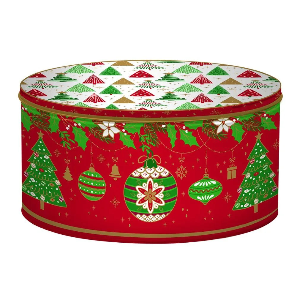 Easy Life Set 3 Biscottiere ad Incastro Natale in latta - Rosso, Bianco e Verde