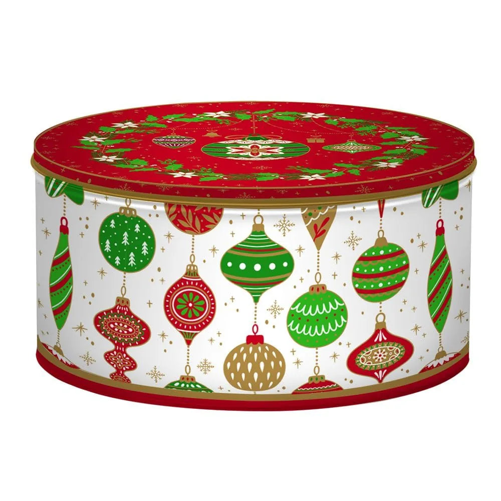 Easy Life Set 3 Biscottiere ad Incastro Natale in latta - Rosso, Bianco e Verde