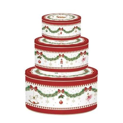 Easy Life Set 3 Scatole Natale Magie De Noel in latta con stampa natalizia - Stilmobili