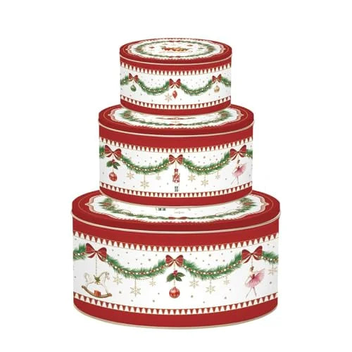 Easy Life Set 3 Scatole Natale Magie De Noel in latta con stampa natalizia - Stilmobili