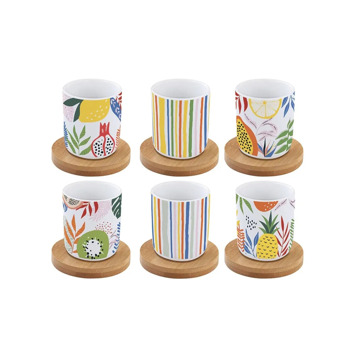 Easy Life Set 6 Tazze da Caffè in ceramica - Collezione Design