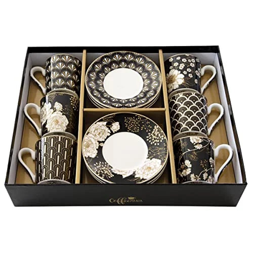 Easy Life Set 6 Tazze Caffè Porcellana con Piattini - Stilmobili