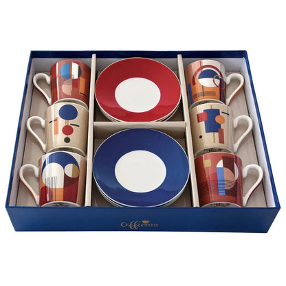 Easy Life Set 6 Tazze Caffè Porcellana con Piattini - Stilmobili