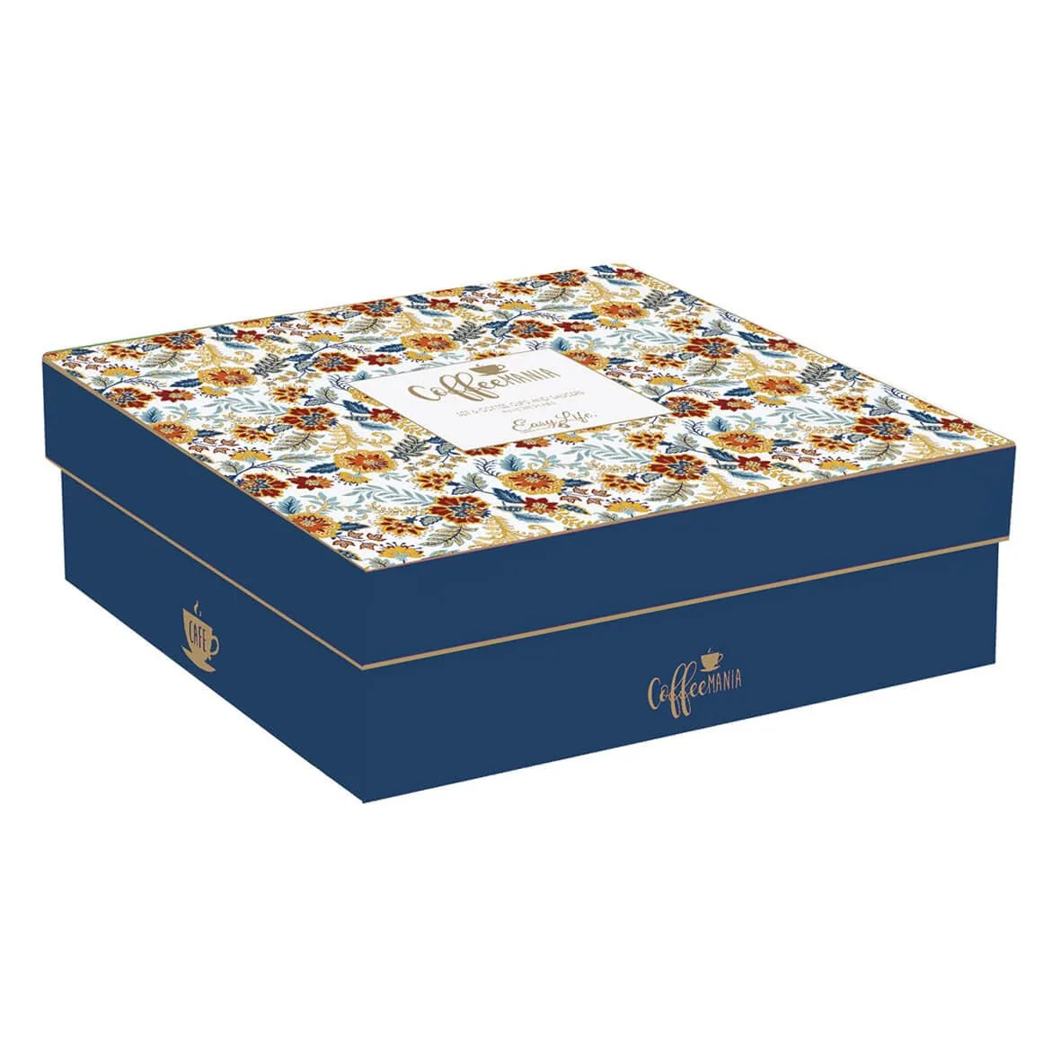 Easy Life Set 6 tazze caffè Paisley Abundance ceramica con piattini