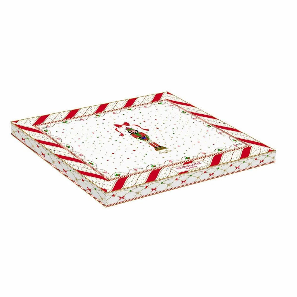 Easy Life Vassoio Natale Schiaccianoci Nutcracker Twist porcellana 36x24 cm