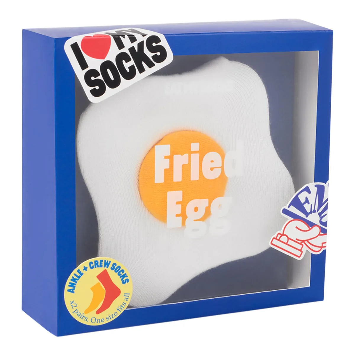 Eat My Socks calzini Uovo Fritto multicolore taglie 36-45 con imballaggio riciclato