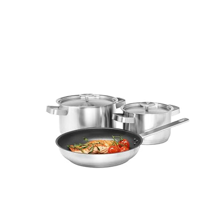 Electrolux Set 3 Pentole acciaio inossidabile argento antiaderente