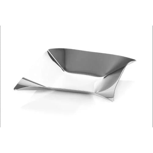 Elleffe Design vassoio quadrato 14x14 cm in acciaio finitura lucida