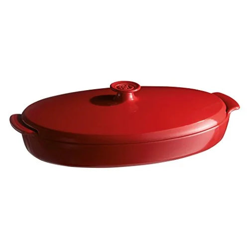 Emile Henry pentola a vapore per pesce in ceramica bordeaux 40,6 x 24,1 cm
