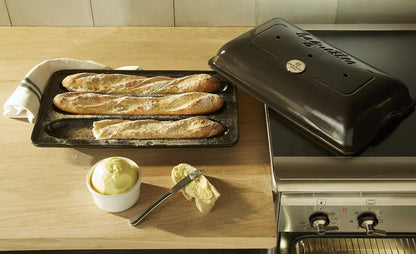 Emile Henry stampo baguettes in ceramica nera con ricettario incluso