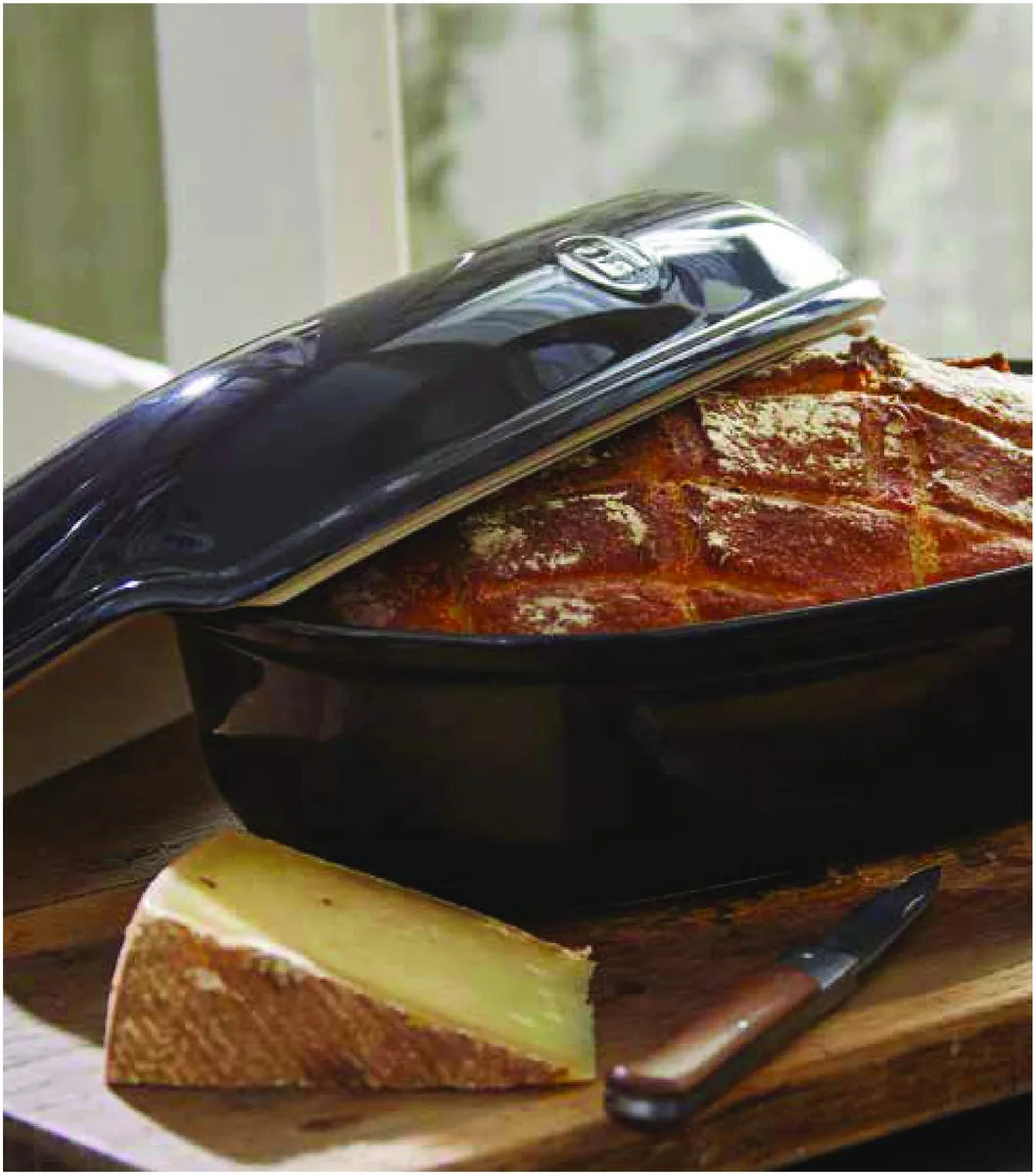 Emile Henry stampo pane ceramica nera carbonio Made in France