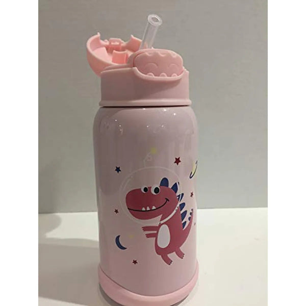 Evviva - Thermal Steel Bottle with Pink Silicone Straw — Evviva