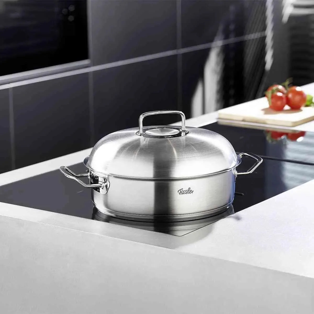Fissler Rostiera in Acciaio Inox 4.8L 28cm argentato, prodotto tedesco per tutti i piani cottura