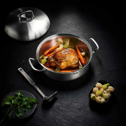 Fissler Rostiera in Acciaio Inox 4.8L 28cm argentato, prodotto tedesco per tutti i piani cottura