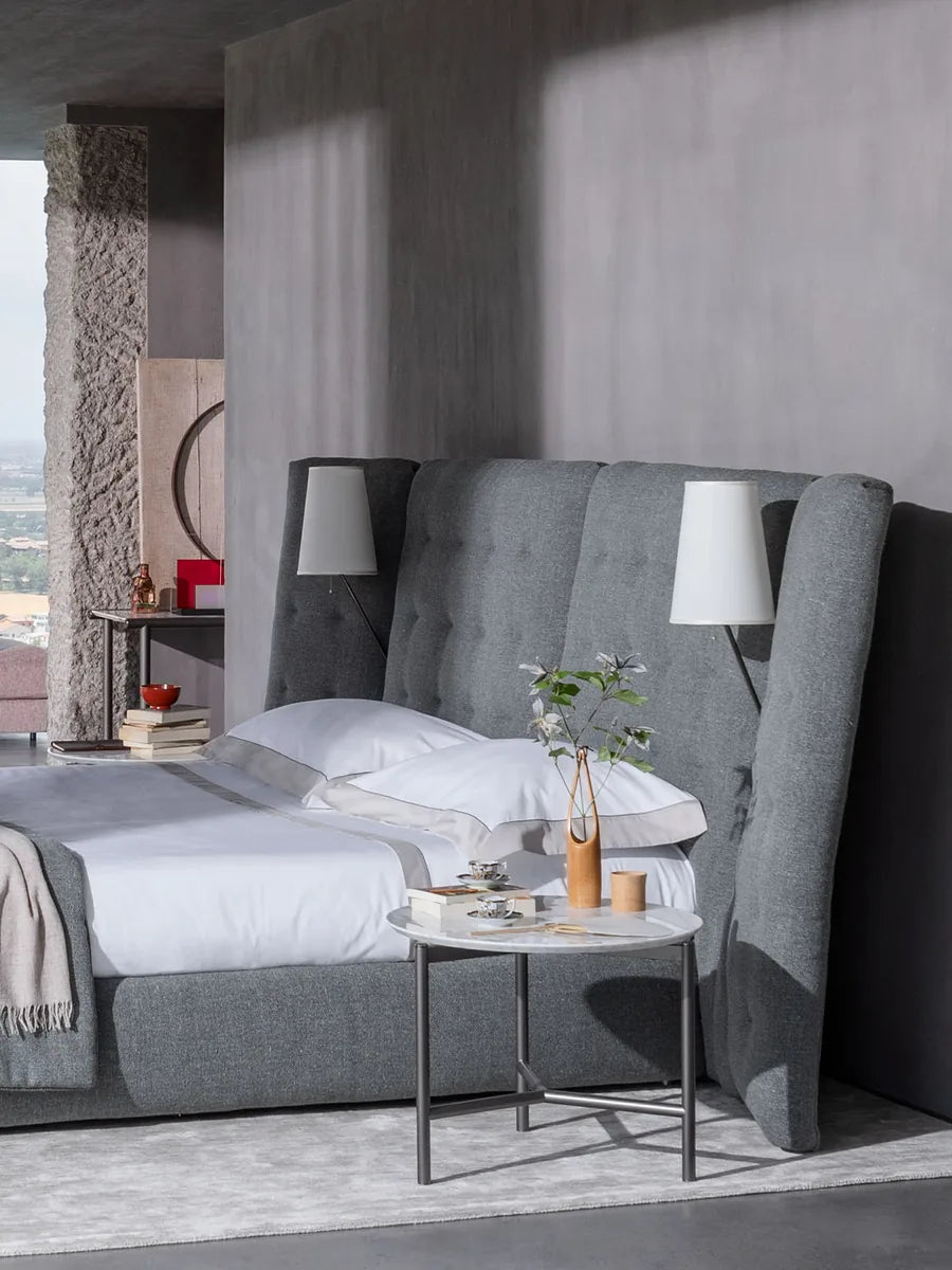 Flou Angle letto matrimoniale con paravento testata capitonné trapuntata - Stilmobili