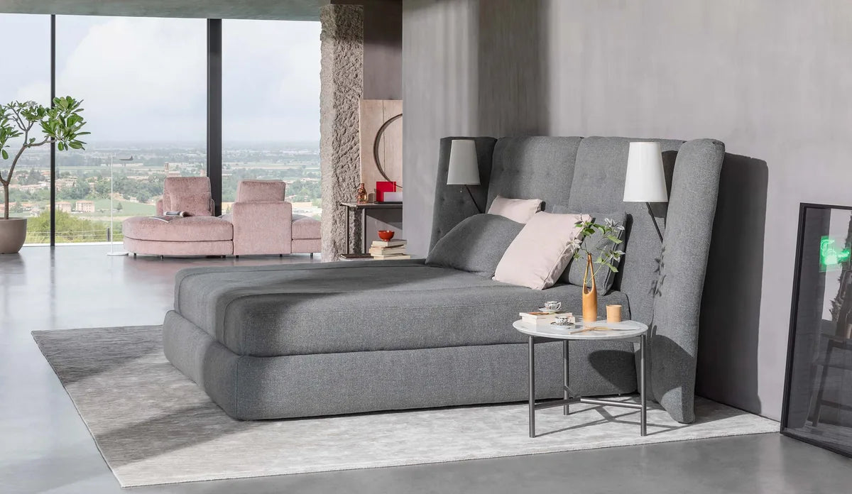 Flou Angle letto matrimoniale con paravento testata capitonné trapuntata - Stilmobili