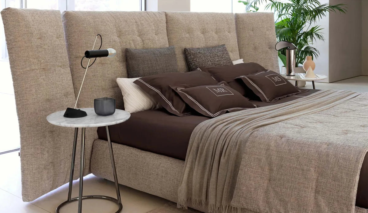 Flou Angle letto matrimoniale con paravento testata capitonné trapuntata - Stilmobili