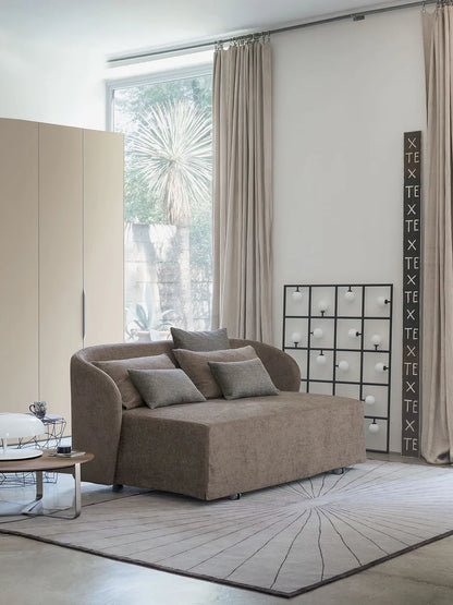Flou Céline divano trasformabile in letto matrimoniale, design italiano sfoderabile