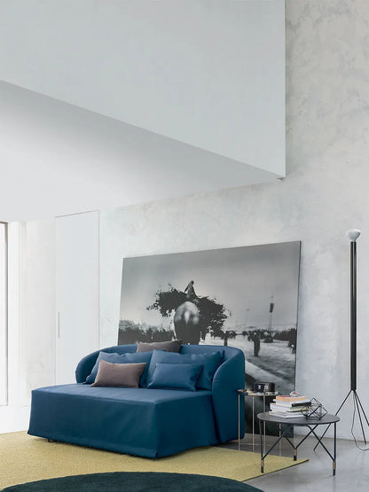 Flou Céline divano trasformabile in letto matrimoniale, design italiano sfoderabile
