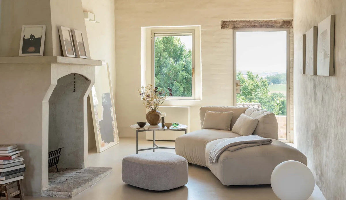 Flou Fiocco divano componibile modulare con sedute e chaise-longue - design Pinuccio Borgonovo