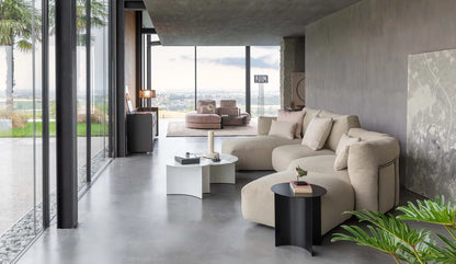 Flou Fiocco divano componibile modulare con sedute e chaise-longue - design Pinuccio Borgonovo