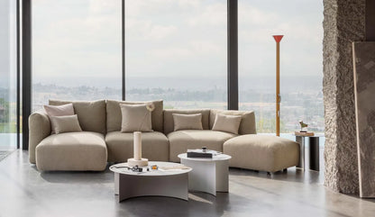 Flou Fiocco divano componibile modulare con sedute e chaise-longue - design Pinuccio Borgonovo