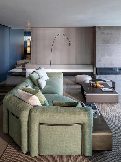 Flou Fiocco divano componibile modulare con sedute e chaise-longue - design Pinuccio Borgonovo