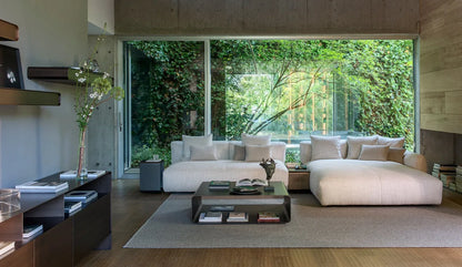 Flou Fiocco divano componibile modulare con sedute e chaise-longue - design Pinuccio Borgonovo