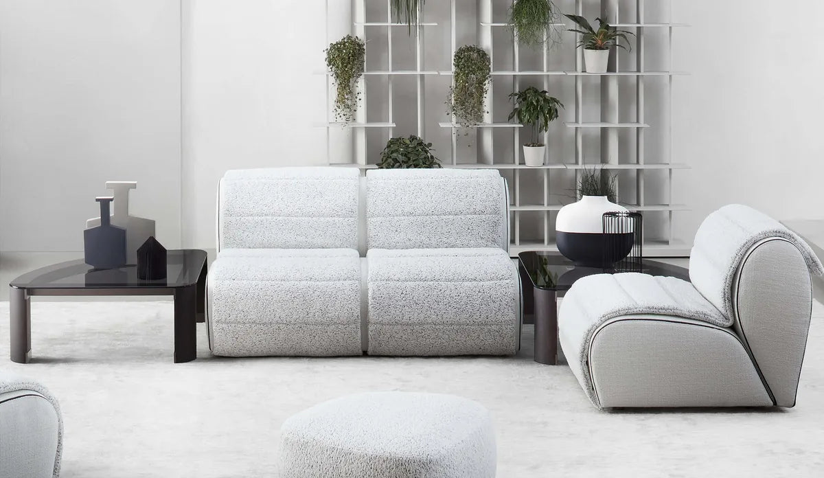 Flou Flora letto componibile design italiano, sedute doppie e singole in sistema modulare