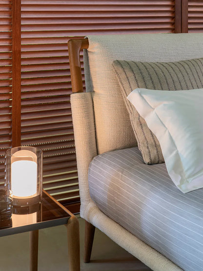 Flou Gaudí Matrimoniale - letto in legno massello con rivestimento tessile, design italiano
