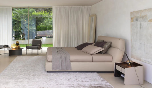 Flou Gentleman Testata Alta letto matrimoniale design Carlo Colombo rivestimento double-face