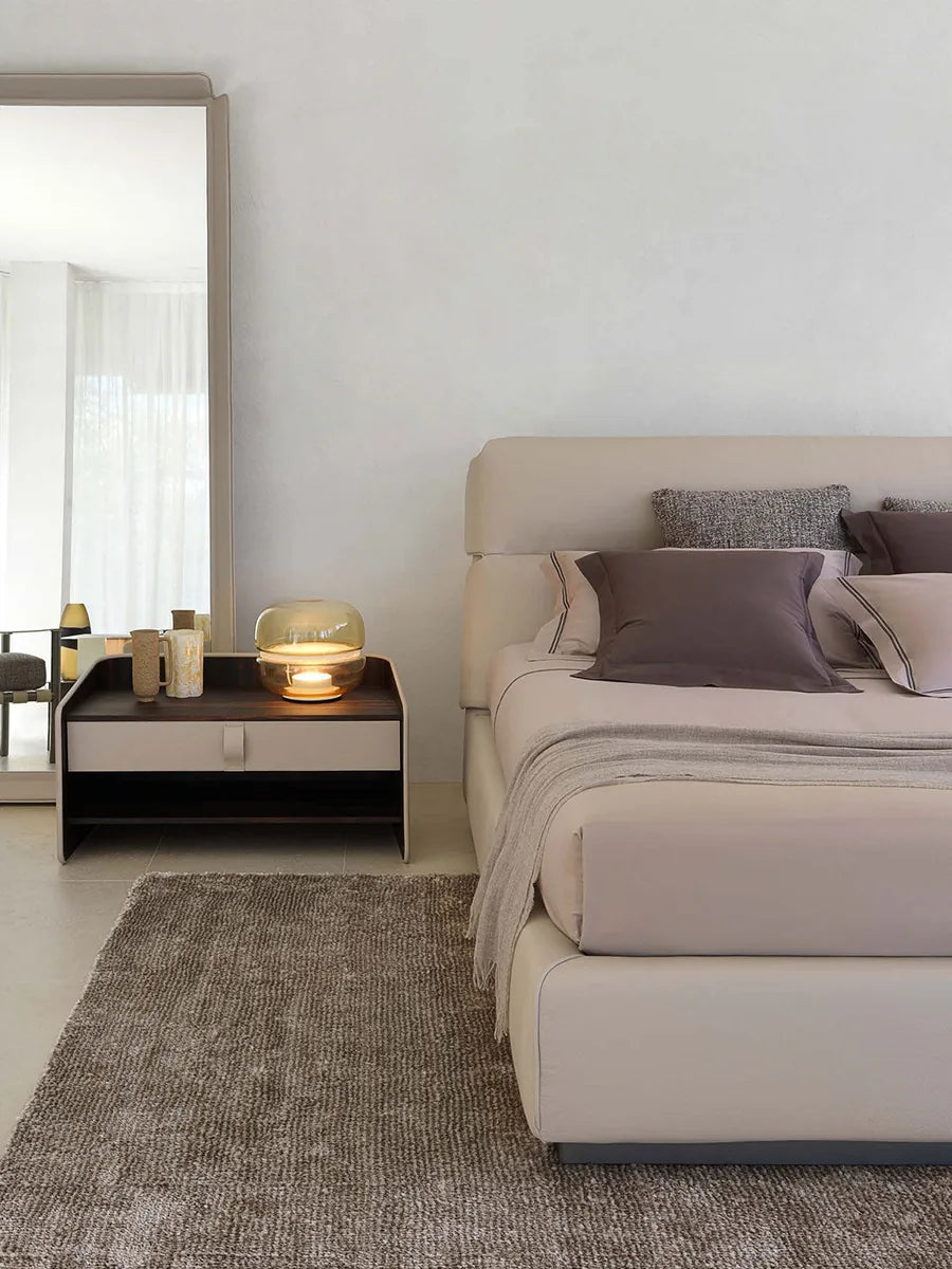 Flou Gentleman Testata Alta letto matrimoniale design Carlo Colombo rivestimento double-face